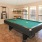a pool table in a room