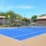 a tennis court with a net